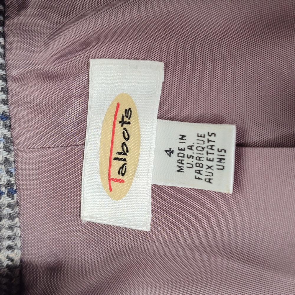 Vintage Talbots gray plaid wool alpaca blazer jacket 4 - Picture 9 of 12